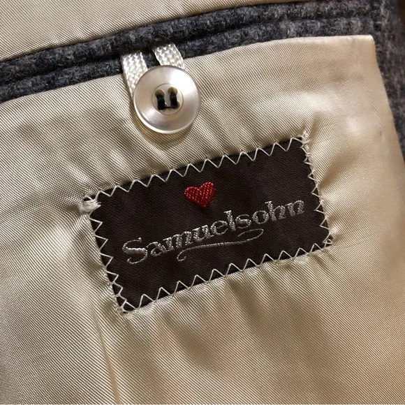 Vintage Samuelsohn Grey Tweed Houndstooth Blazer - Picture 16 of 17